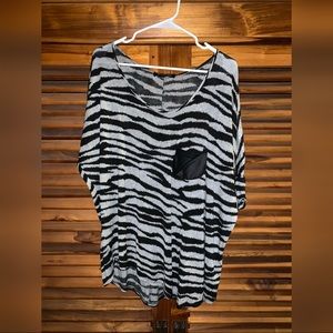 Fashion To Figure Zebra 3/4 Sleeve Shirt